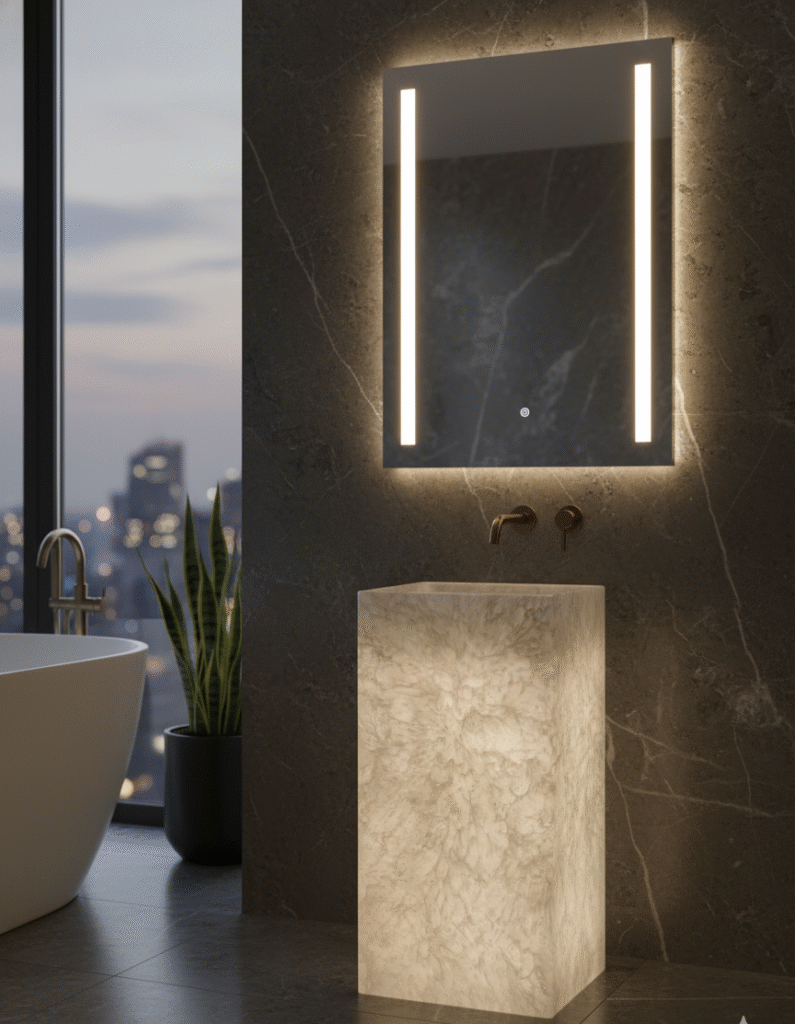 White Crystal Onyx Basin