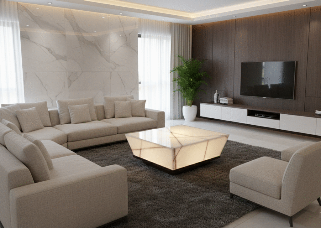 Cracko White Onyx Coffee Table